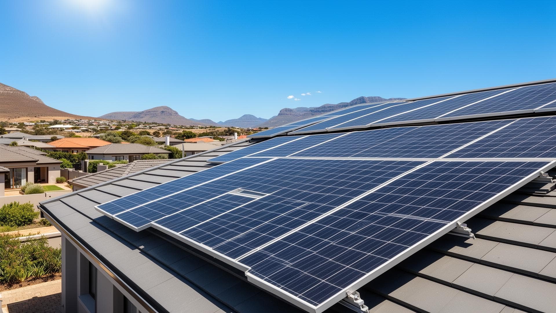 Solar panels on a South African rooftop